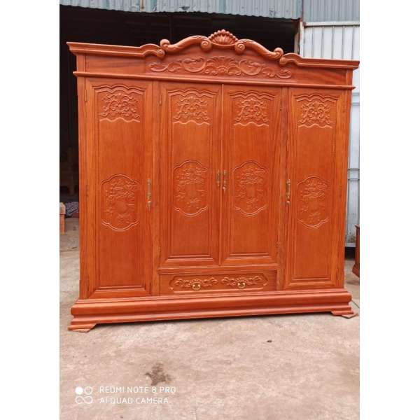 Tủ quần áo 4 cánh gõ đỏ TA026